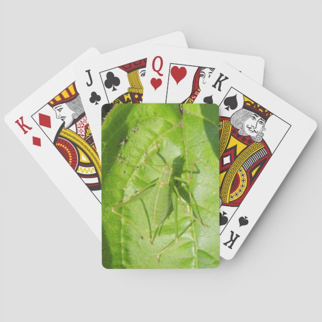 Cartas de juego de camuflaje de críquet verde (Reverso)