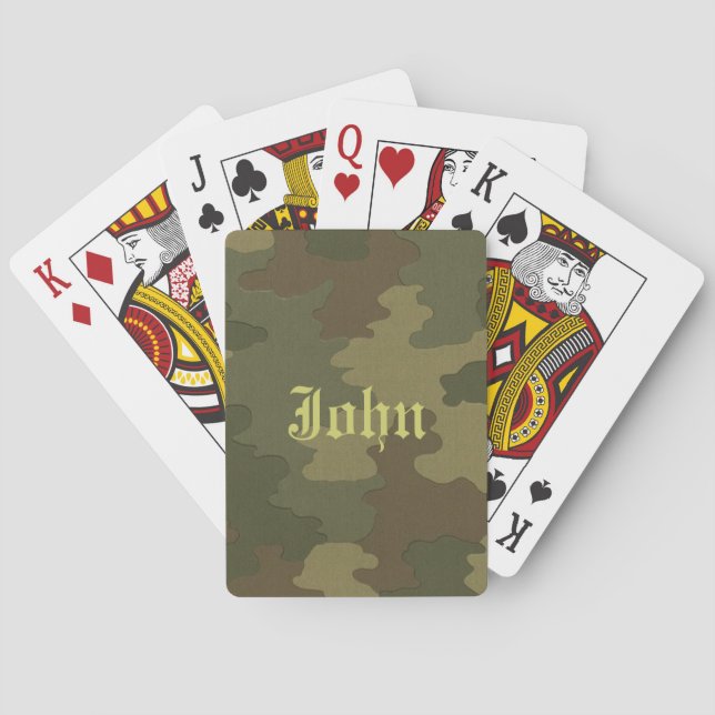 Cartas de juego de camuflaje oscuro personalizadas (Reverso)