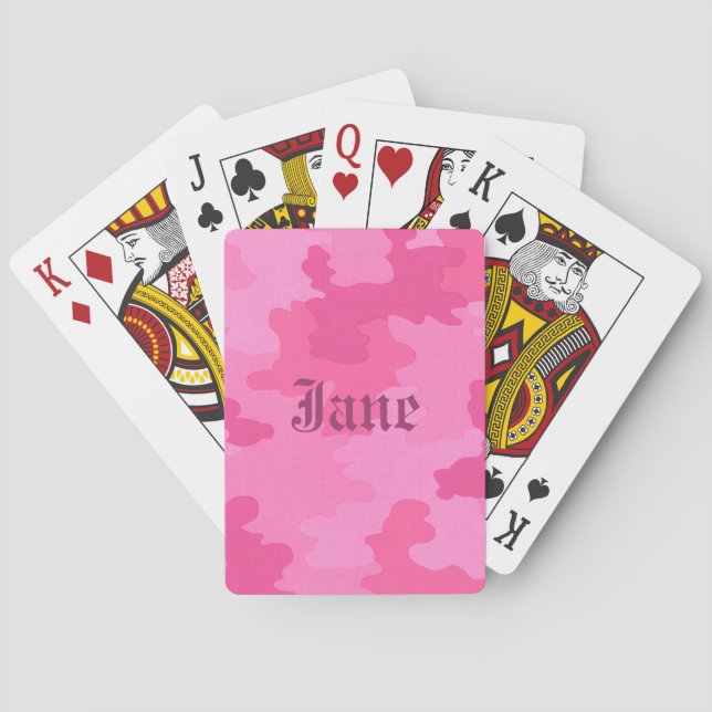 Cartas de juego de camuflaje rosado caliente perso (Reverso)