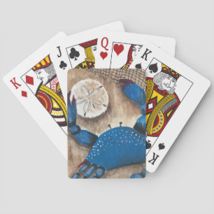 Cartas de juego de cangrejo y dólar de arena