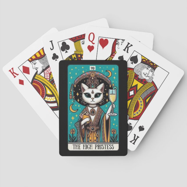 Cartas de juego de Cat Tarot, alta sacerdotisa (Reverso)