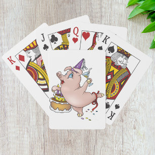 Cartas de juego de cerdo de cumpleaños