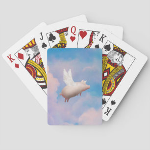 cartas de juego de cerdo volando