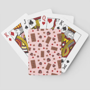Cartas de juego de cerezas cubiertas de chocolate
