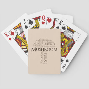 Cartas de juego de champiñón (texto marrón)
