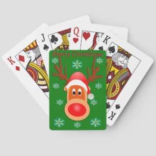 Cartas de juego de ciervos de navidad con adornos 