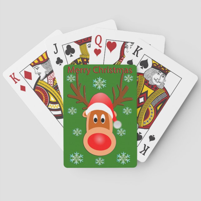 Cartas de juego de ciervos de navidad con adornos  (Reverso)