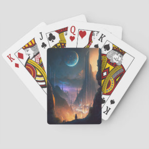 Cartas de juego de Ciudad Futurista de Ciencia Fic