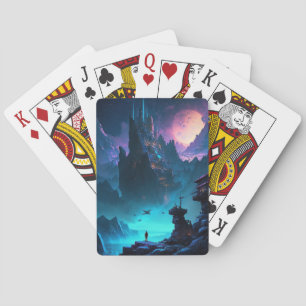 Cartas de juego de Ciudad Futurista de Ciencia Fic