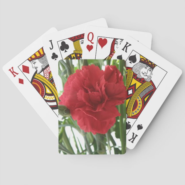 Cartas de juego de claveles rojos (Reverso)