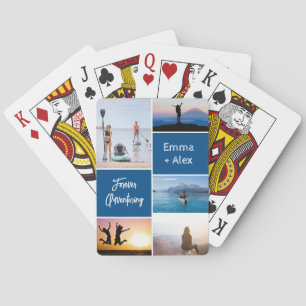 Cartas de juego de Collage de fotos de aventura pe