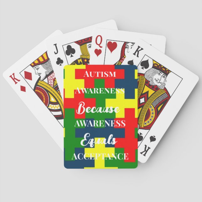 Cartas de juego de conciencia sobre el autismo (Reverso)