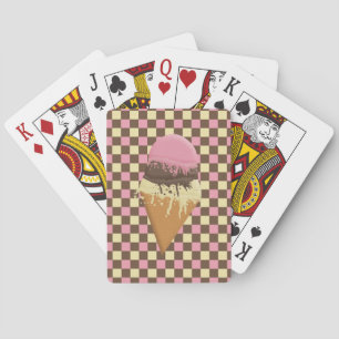 Cartas de juego de cono de crema de hielo triple-S