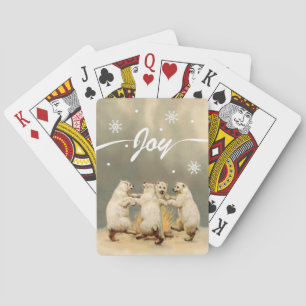 Cartas de juego de copas de nieve con osos polares