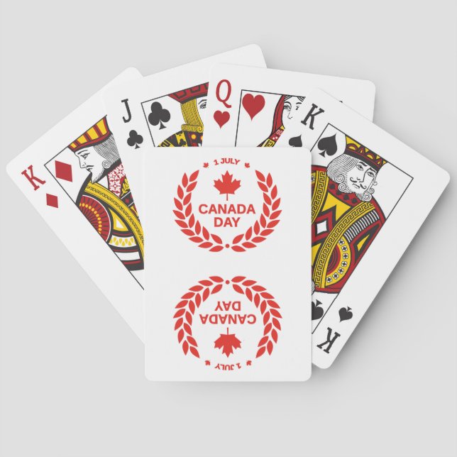 Cartas de juego de coronas para el Día de Canadá (Reverso)