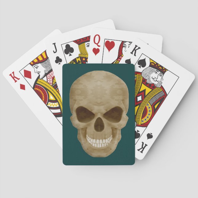 Cartas de juego de cráneo de camuflaje (Reverso)