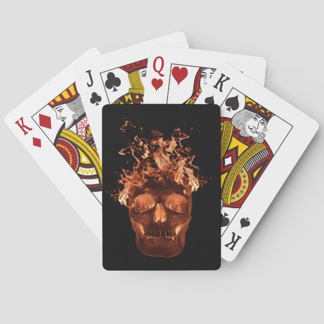 Cartas de juego de cráneo de incendios para naranj (Reverso)