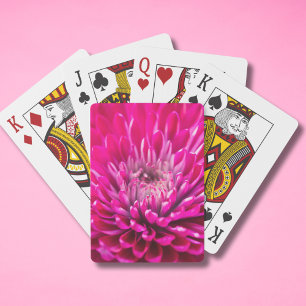 Cartas de juego de crisantemo rosa profundo