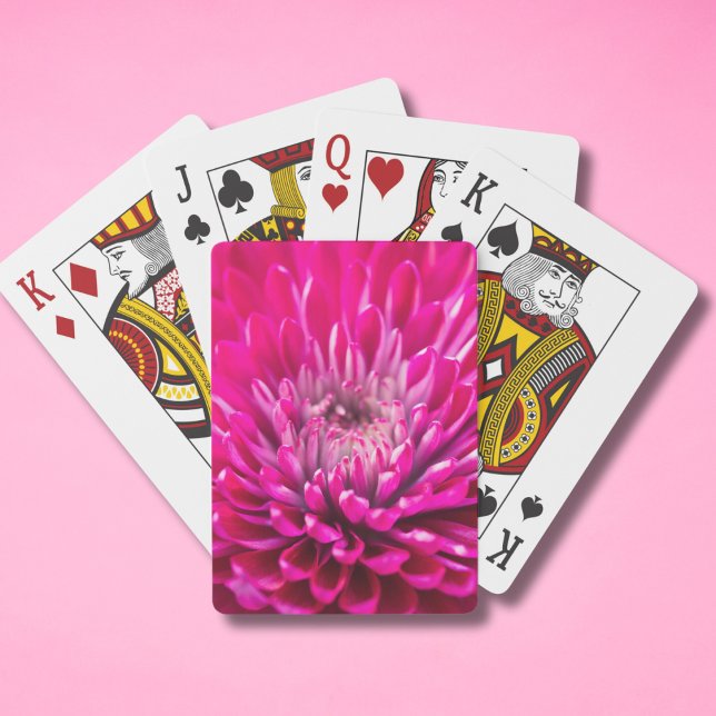 Cartas de juego de crisantemo rosa profundo (Subido por el creador)