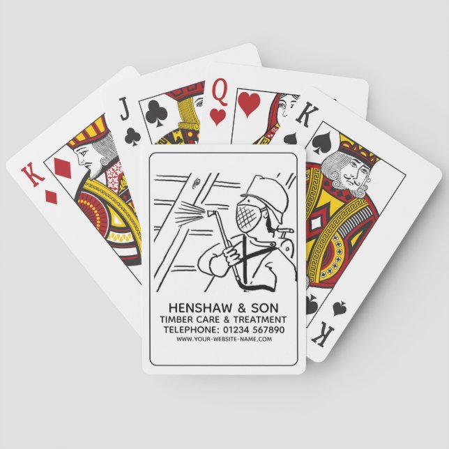 Cartas de juego de cuidado y tratamiento de madera (Reverso)