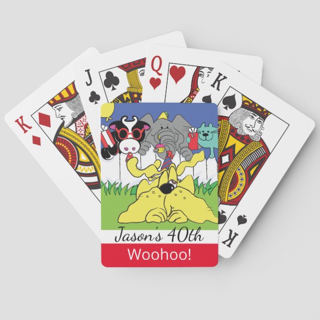 Cartas de juego de cumpleaños para los animales fi (Reverso)