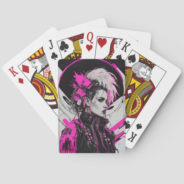 Cartas de juego de Cyberpunk Femme (Reverso)