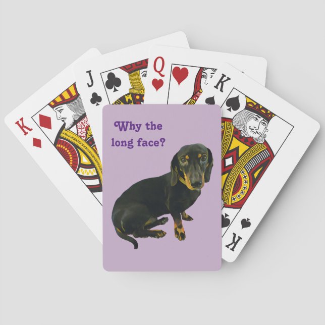 Cartas de juego de Dachshund de cara larga (Reverso)
