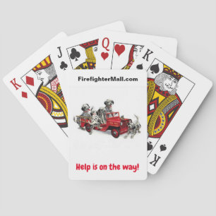 Cartas de juego de dálmatas para bomberos