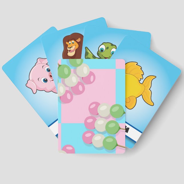 Cartas de juego de Dango con control azul rosado P (Reverso )