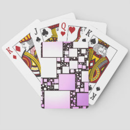 Cartas de juego de danza rosa y cuadrado blanco