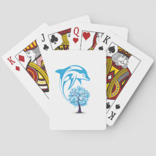Cartas de juego de delfines abstractas
