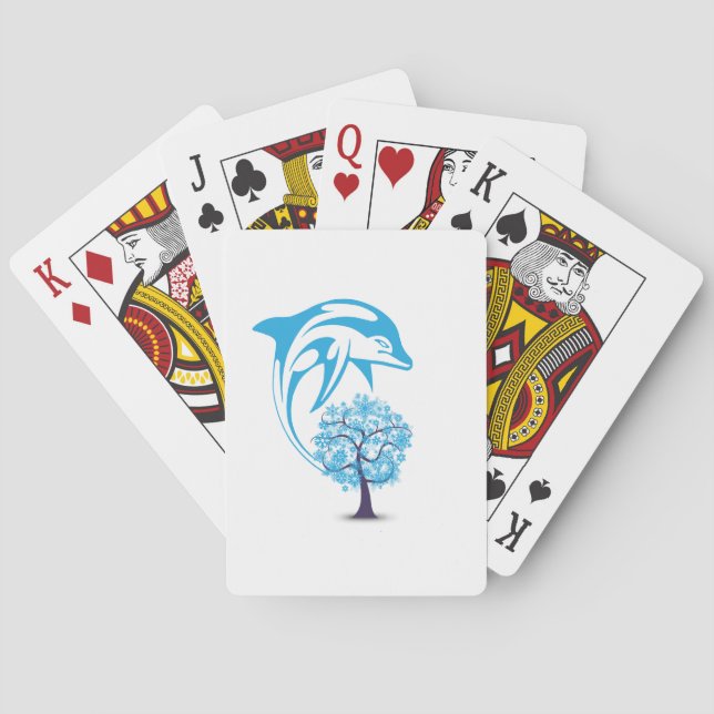 Cartas de juego de delfines abstractas (Reverso)
