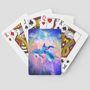 Cartas de juego de delfines de pareja