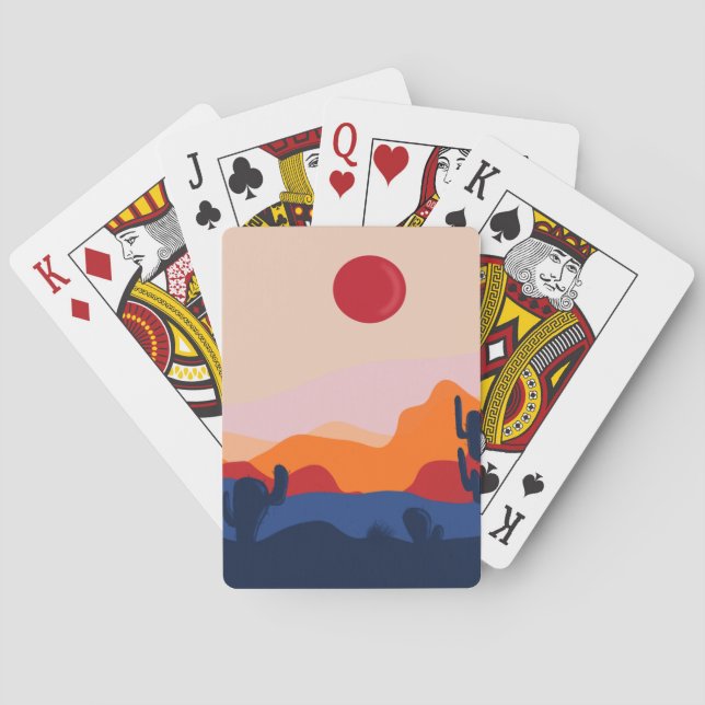 cartas de juego de diseño de cactus occidentalde s (Reverso)