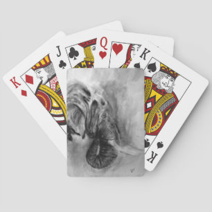 cartas de juego de elefante de carbón vegetal