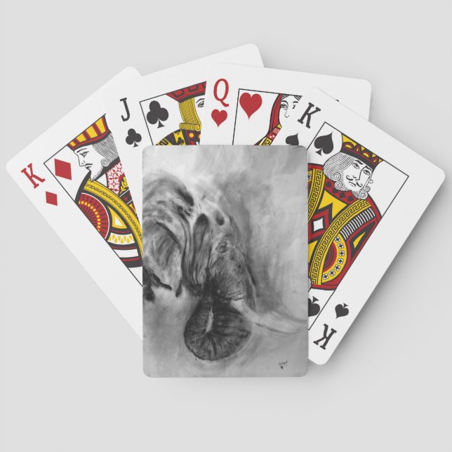 cartas de juego de elefante de carbón vegetal (Reverso)