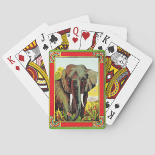Cartas de juego de elefante vintage