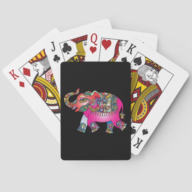 cartas de juego de elefantes ornamentales (Reverso)
