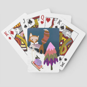 Cartas de juego de escenas de invierno de Fox y Sh