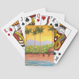 Cartas de juego de escenas de playa