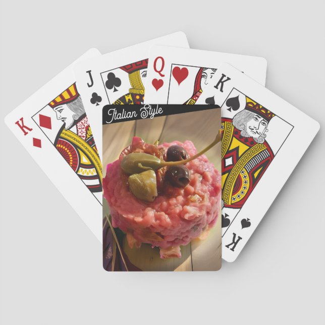 Cartas de juego de estilo italiano - Foto gastronó (Reverso)