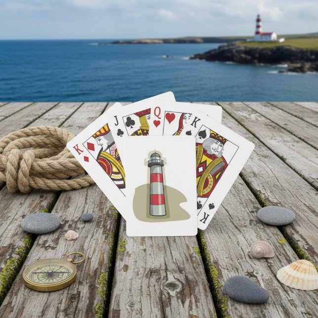 Cartas De Juego De Faro Rojo Y Blanco (Subido por el creador)