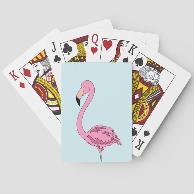 Cartas de juego de flamenco rosa (Reverso)