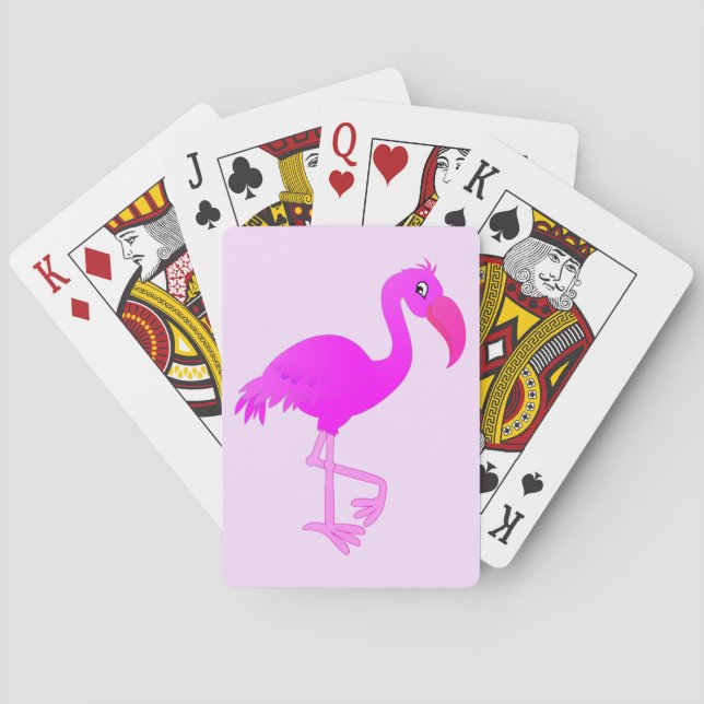 Cartas de juego de flamenco rosa - Su color - Text (Reverso)