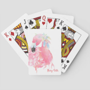 Cartas de juego de flamenco rosado de bonito