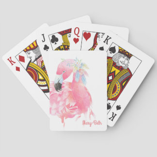 Cartas de juego de flamenco rosado de bonito