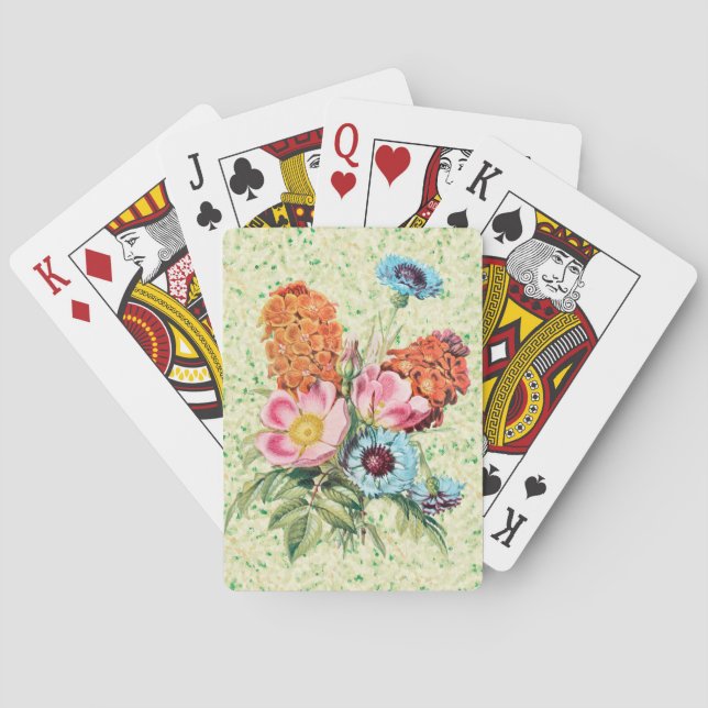 Cartas de juego de flores estilo vintage (Reverso)