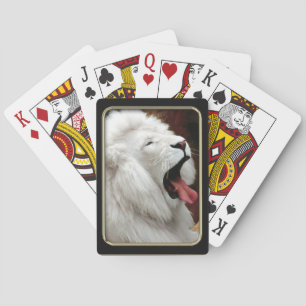 Cartas de juego de fotos de leones blancos