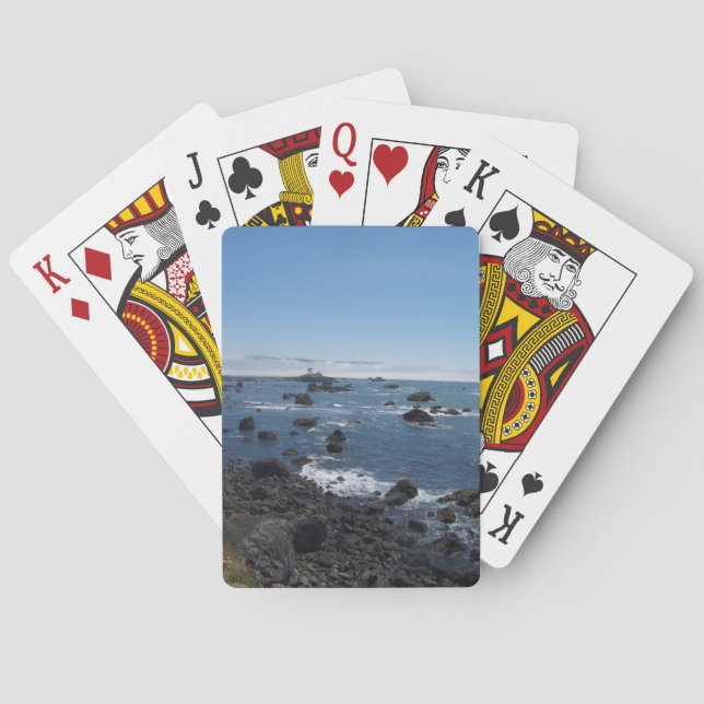 Cartas de juego de fotos de playa rocosa (Reverso)