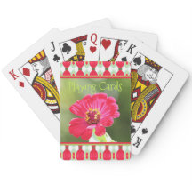 Cartas de juego de fotos de zinnia rosa